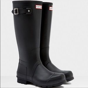 Tall Matte Black Hunter Boots